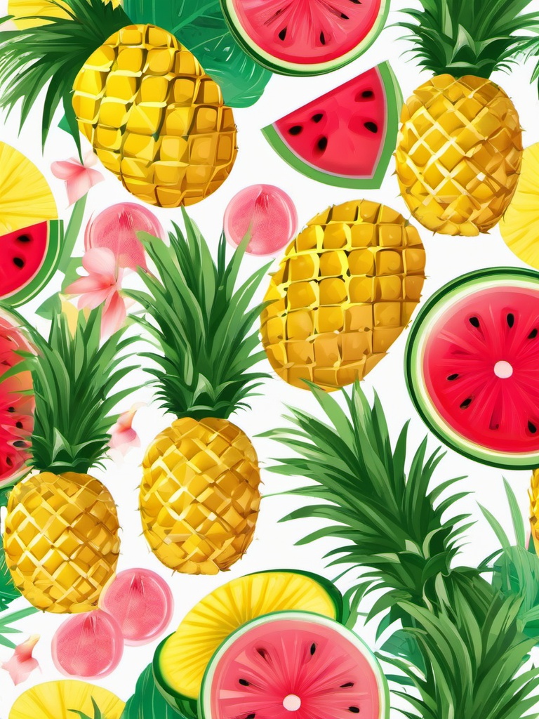 Pineapple clipart - pineapple and watermelon  clipart