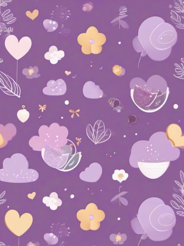 Cute Wallpaper Purple - Soft purple with cute elements  ,background wallpaper