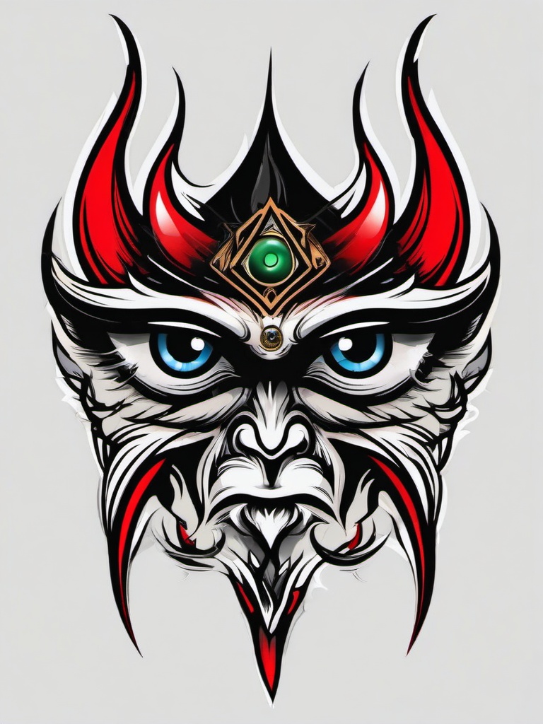 devil eyes tattoo  simple vector color tattoo