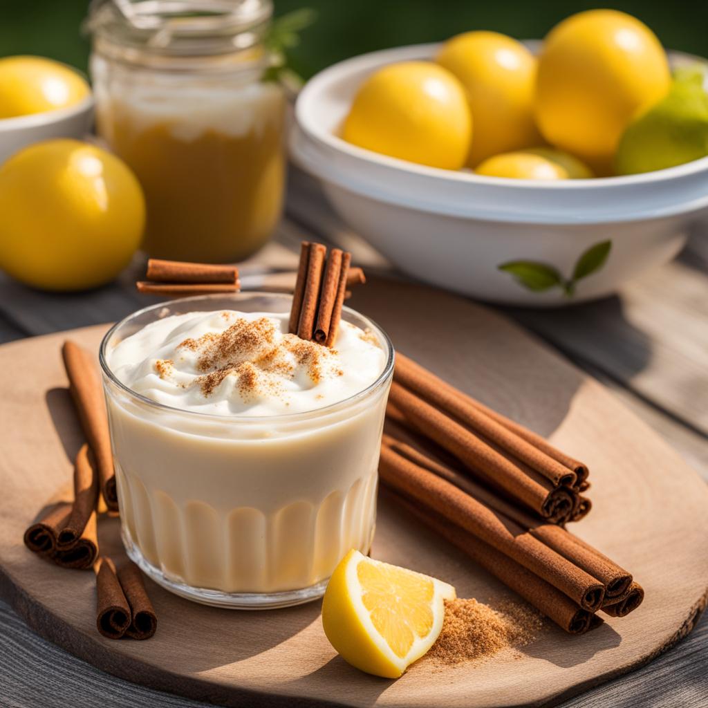 canjica at a summer picnic - savoring sweet and creamy brazilian canjica with cinnamon at a sunny summer picnic. 