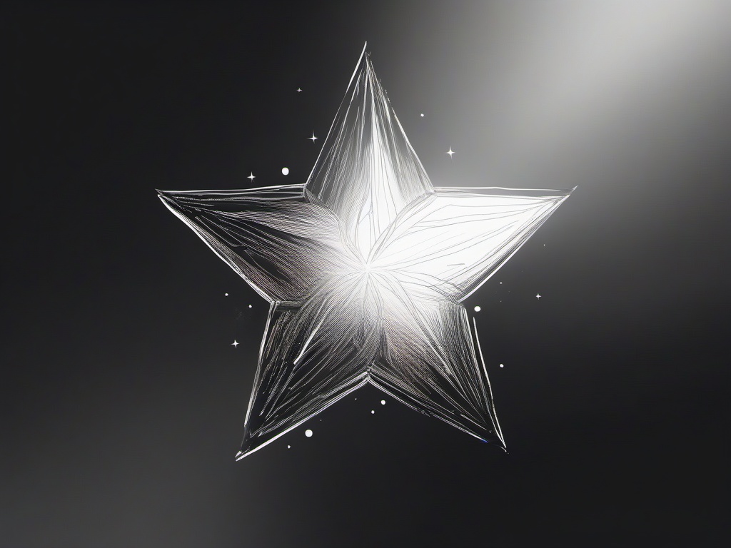 drawing of a star with a mystical aura  minimal rough sketch scribbles,doodles,black and white