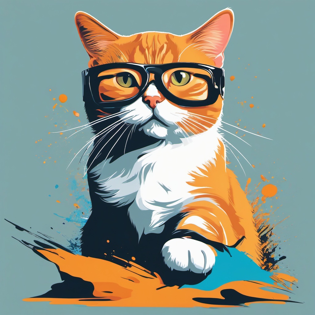 Funny Cat - From photobombing your pictures to getting caught in hilarious situations, this kitty's humor knows no bounds. , vector art, splash art, t shirt design