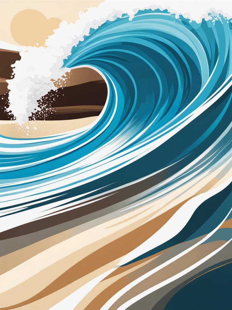 wave clipart - an ocean wave crashing on a sandy beach 