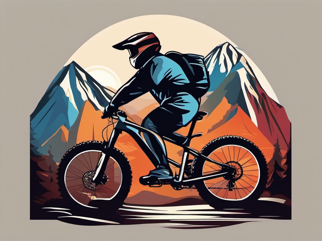 Mountain Biking clipart - Thrilling mountain biking adventure, ,vector color clipart,minimal