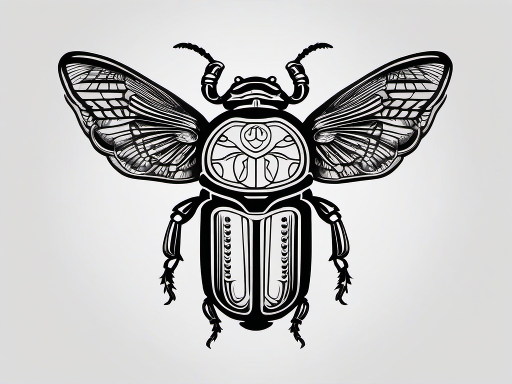 Scarab Beetle Tattoo - Symbol of protection and rebirth  minimal design