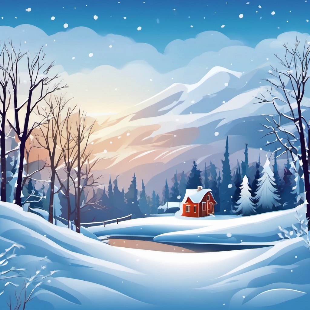 Winter Clipart, Snowy winter scenes and frosty landscapes. 