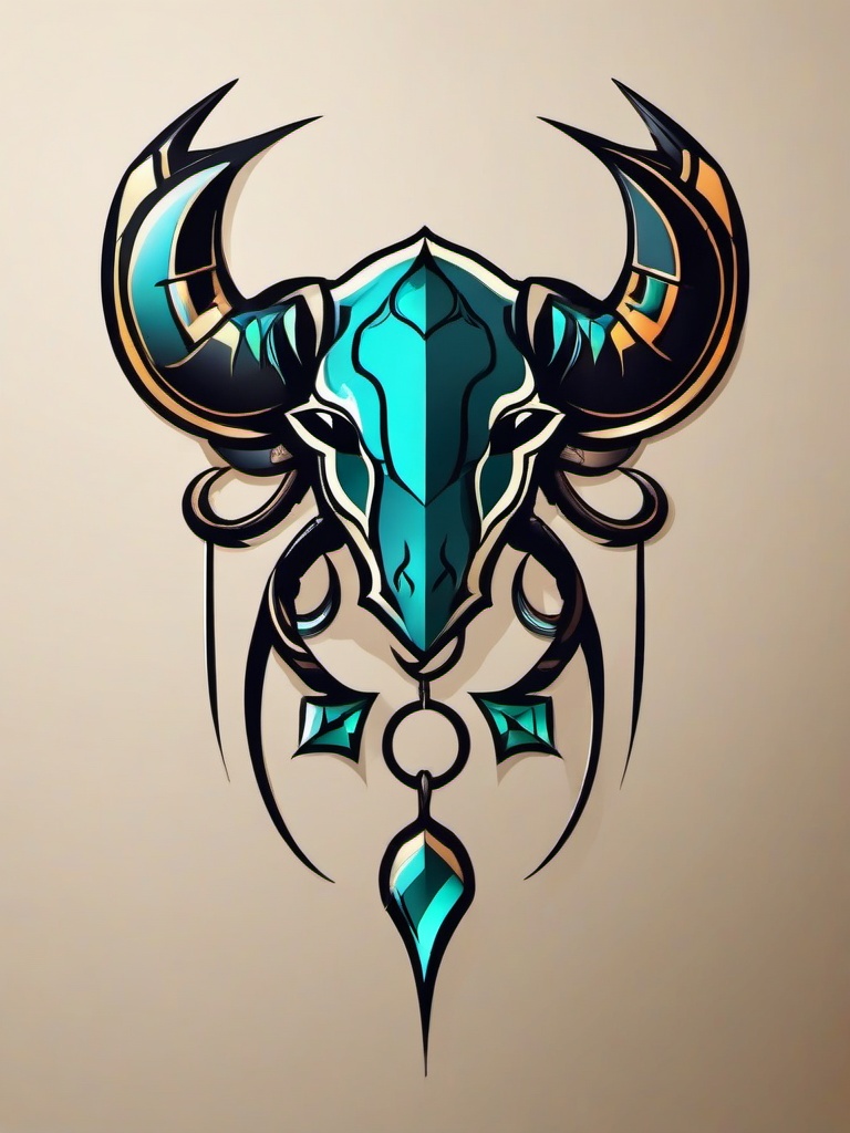 scorpio and taurus tattoo  simple vector color tattoo