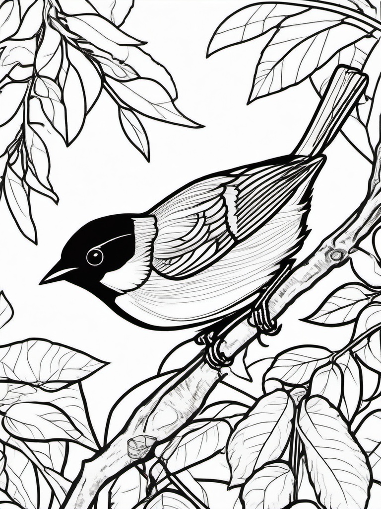 Bunting Coloring Pages - Colorful Seed Eating Songbird  minimal black outline printable sheet, coloring page