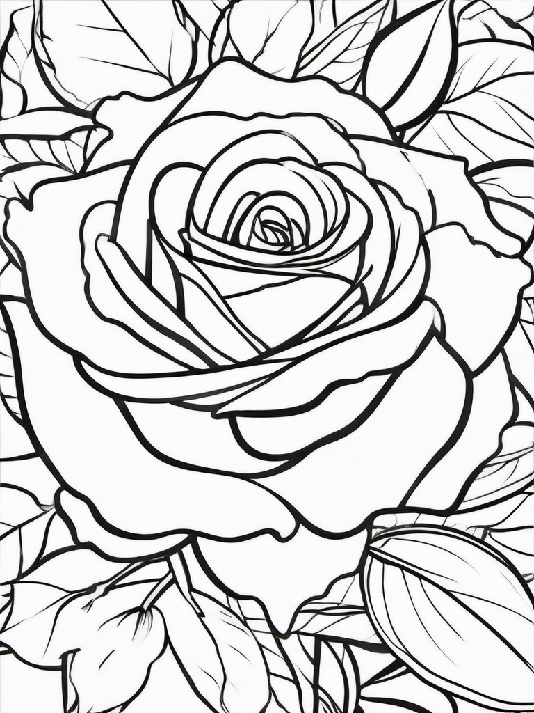 Rose Coloring Pages - Rose petals scattered in a romantic setting  simple coloring pages