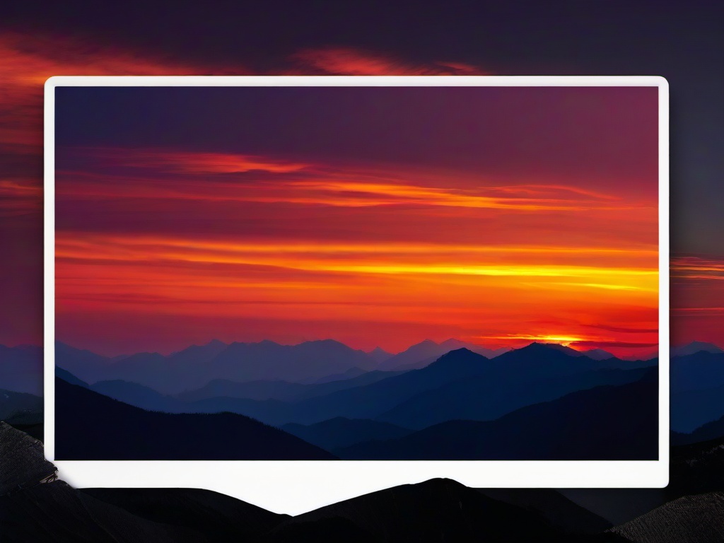 Sunset Wallpaper - Mountains silhouetted by fiery sky.  sunset background