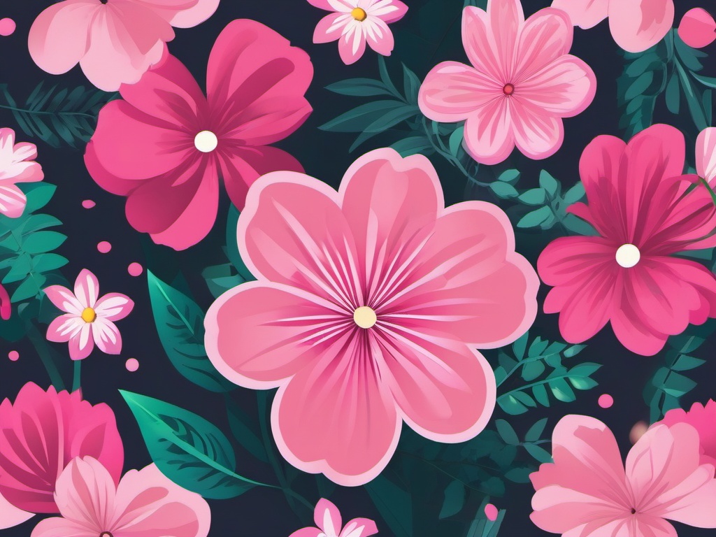 Flower clipart pink, A delightful pink-hued flower.  simple, 2d flat