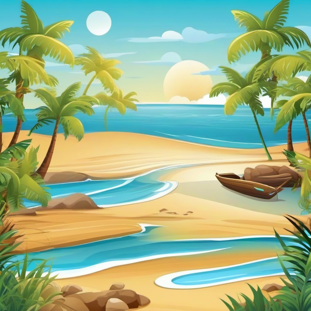 Beach background - background beach cartoon  