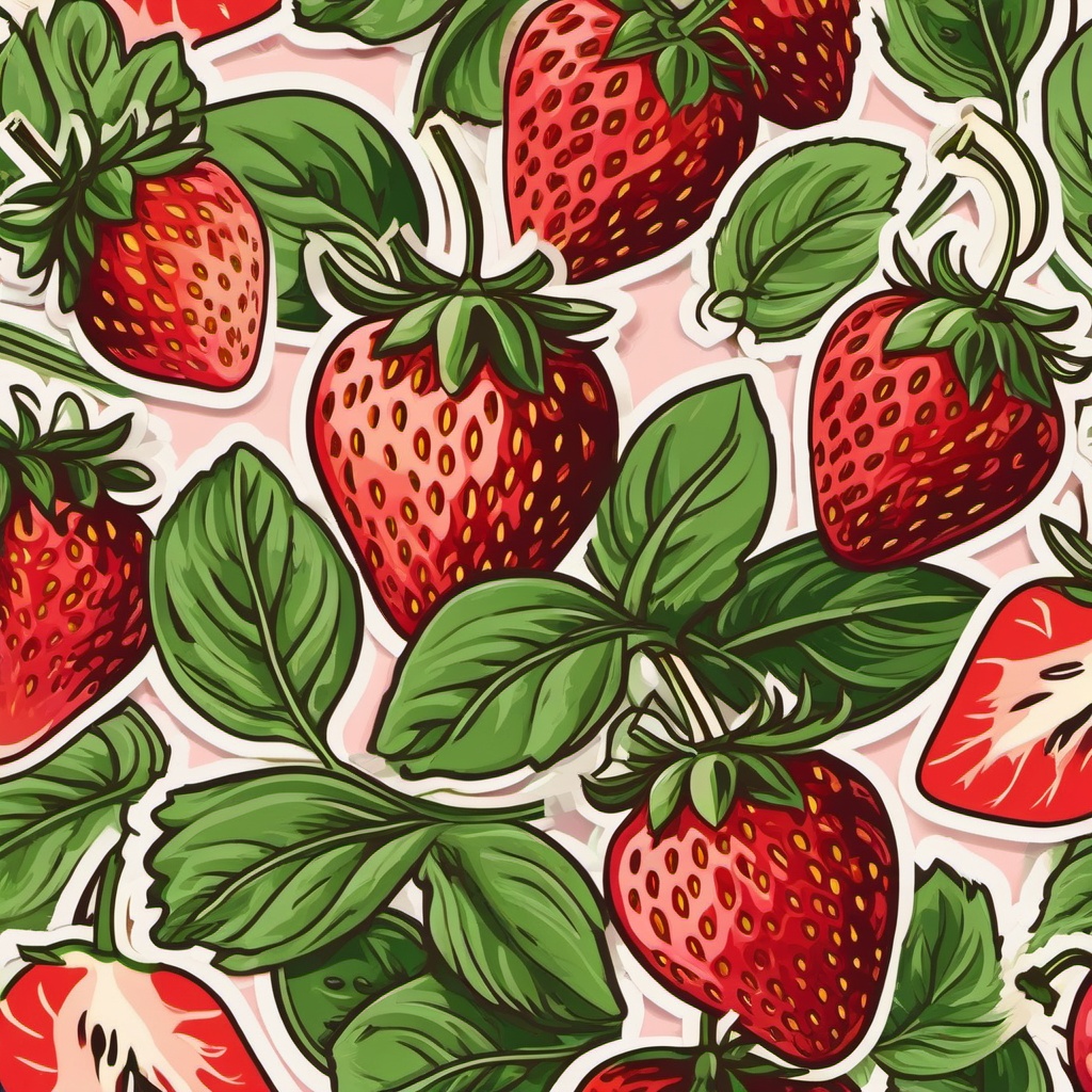 Strawberry Basil Smash sticker- A delightful combination of fresh strawberries, basil, gin, and simple syrup, muddled to perfection., , color sticker vector art