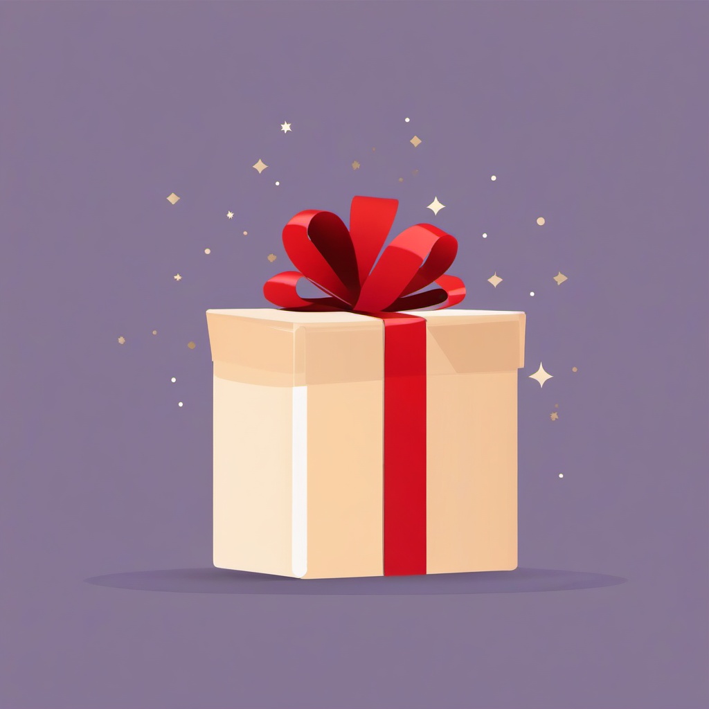 Gift Clipart - A gift wrapped with care.  color clipart, minimalist, vector art, 