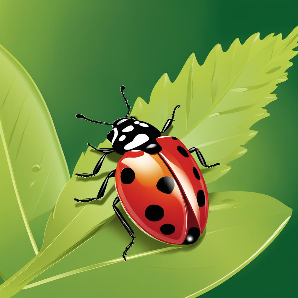 ladybug clipart - a spotted ladybug crawling on a leaf 