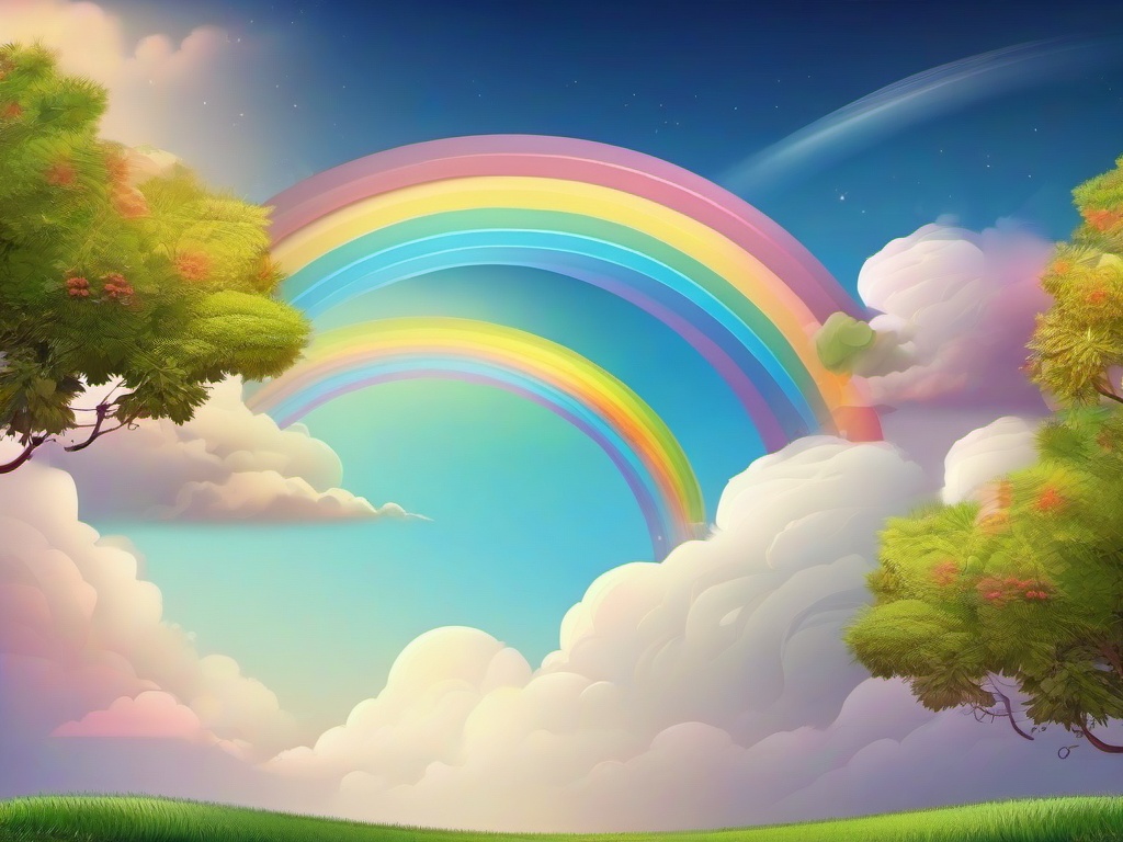 Sky Background With Rainbow  