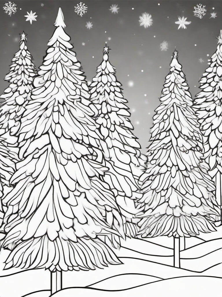 Blank Christmas Tree Coloring Page  outling,coloring pages,black and whit