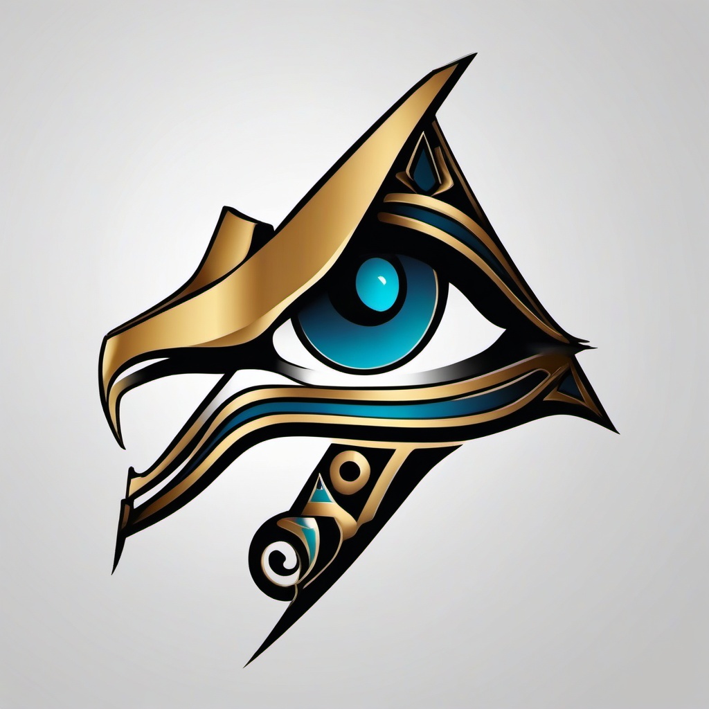 anubis eye of horus tattoo  simple color tattoo,minimal,white background