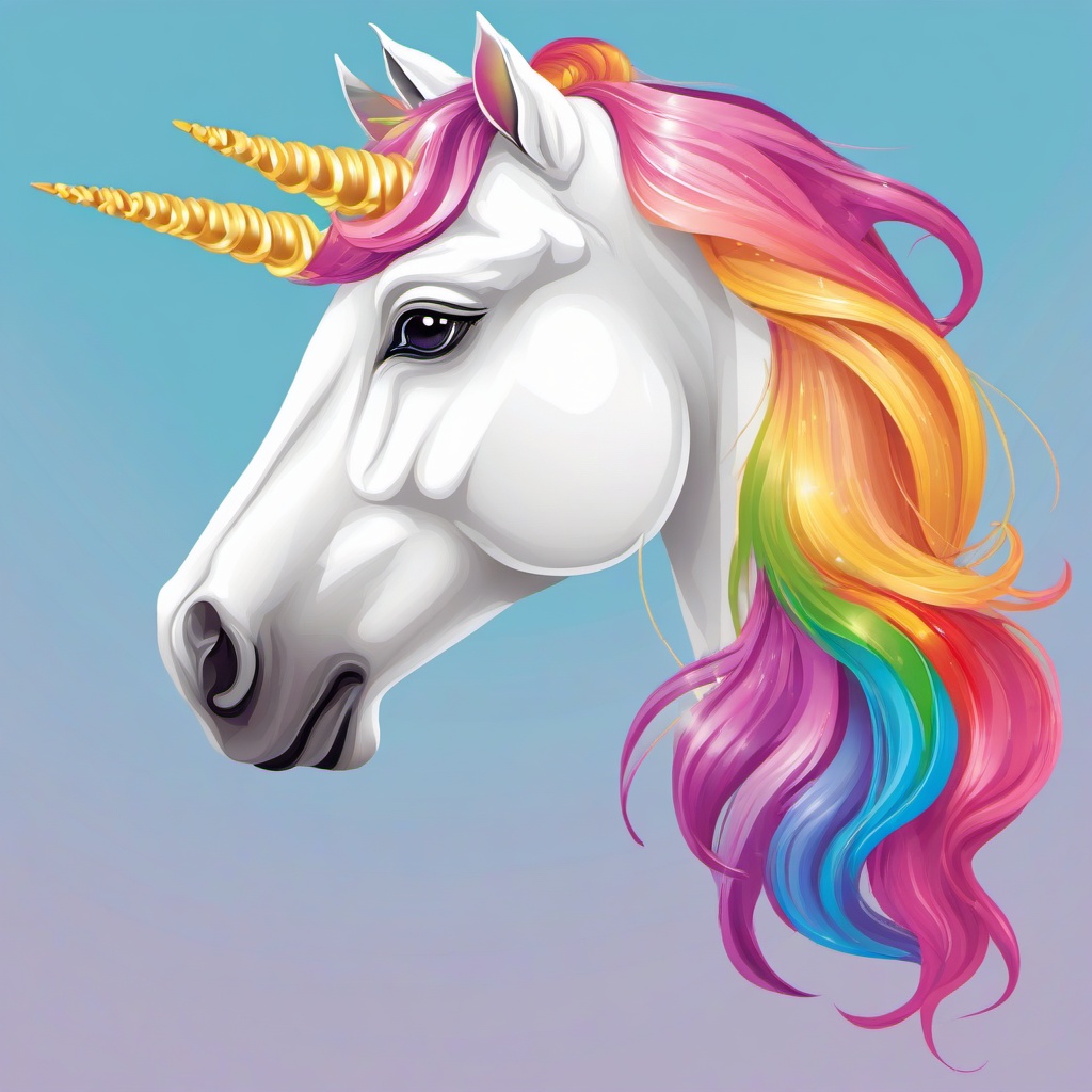 Unicorn clipart - unicorn with a rainbow mane  