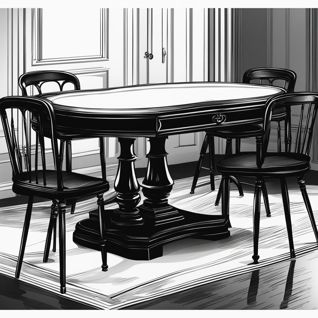 table clipart black and white 