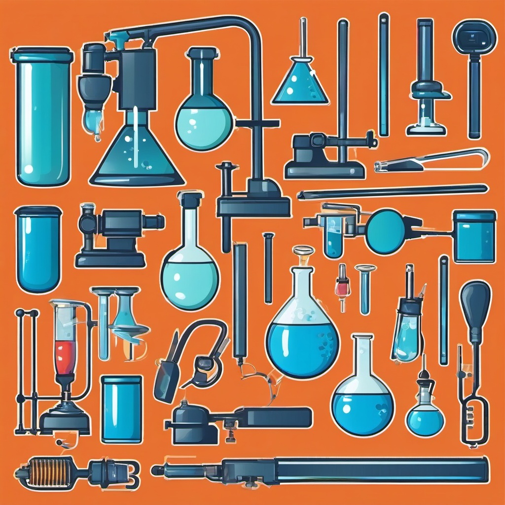 Lab Equipment clipart - Various tools and apparatus used in scientific experiments, ,color clipart vector style