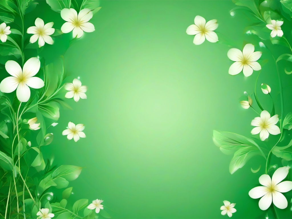 Green Background With Flowers - Green background with delicate flower patterns.  background wallpaper