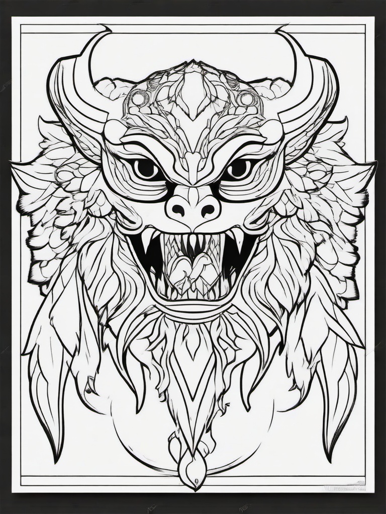 Aswang Coloring Pages - Shapeshifting Creature from Filipino Folklore  minimal black outline printable sheet, coloring page