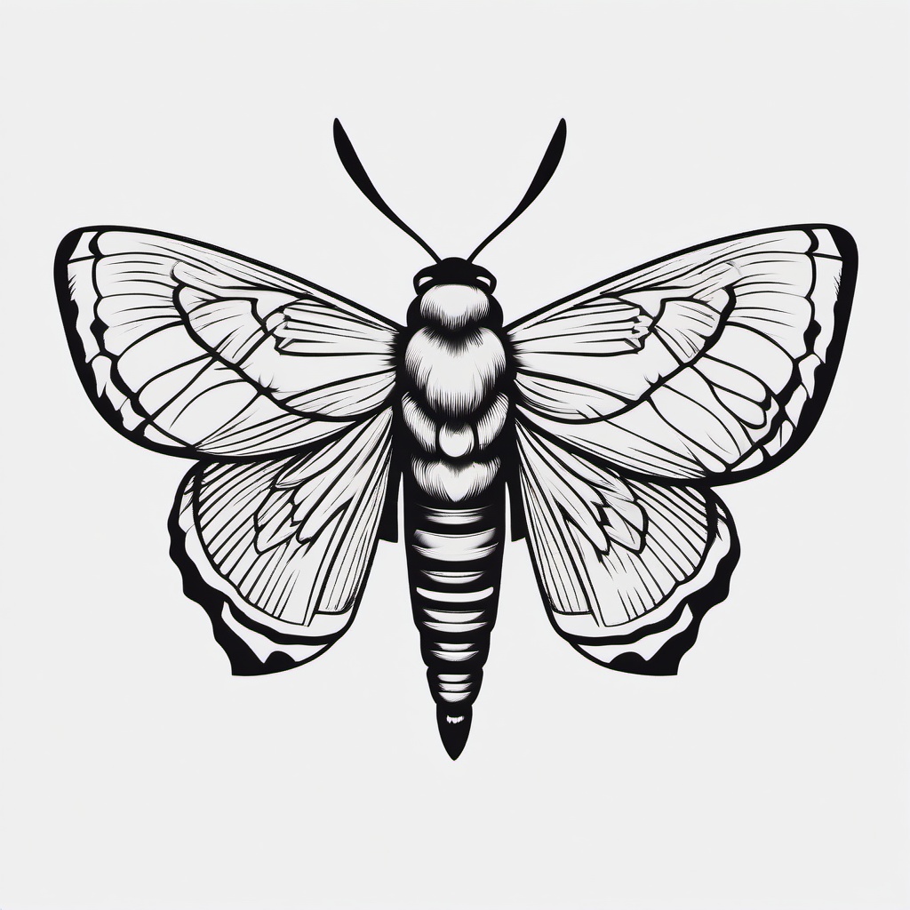 Moth Tattoo Traditional - Traditional style moth tattoo.  simple vector tattoo,minimalist,white background