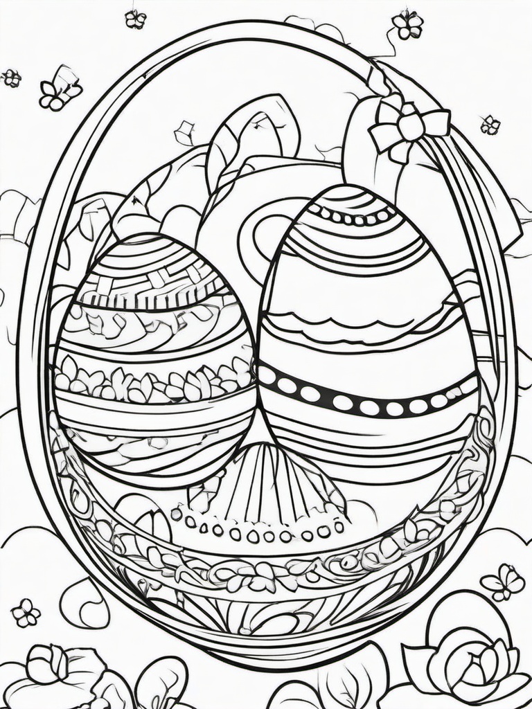 Easter Eggs Coloring Pages - Easter Eggs with crayons  simple coloring pages