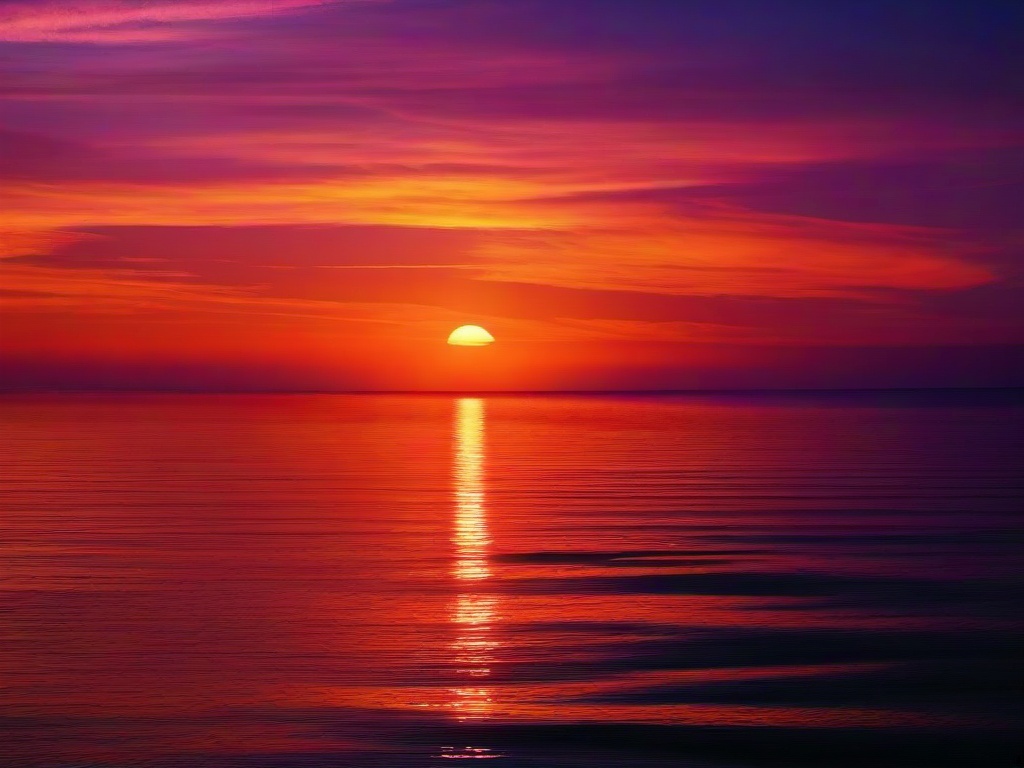 Sunset Wallpaper - Bright oranges over calm coastal waters.  sunset background