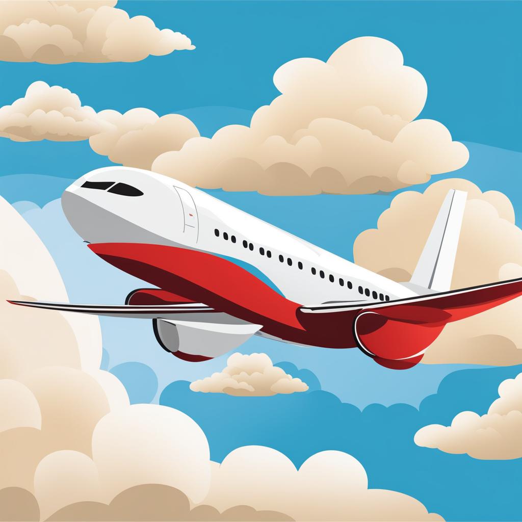 airplane clipart in the open sky - soaring through the clouds. 