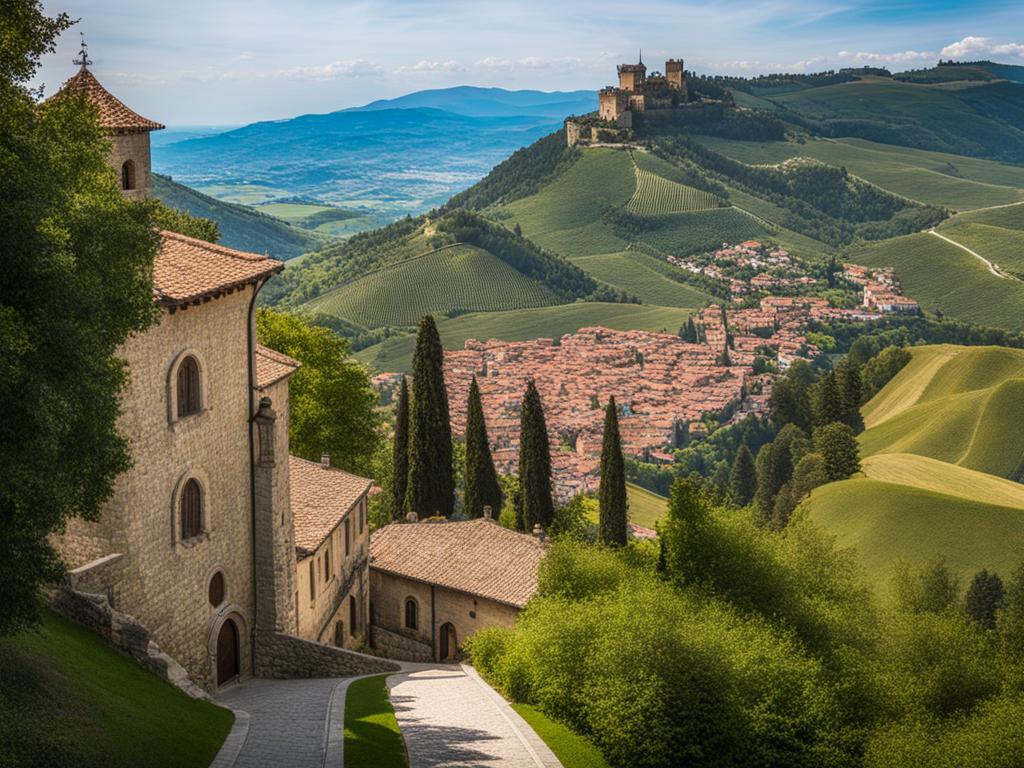 secrets of san marino - create an artwork that conveys the secrets and historic significance of the microstate of san marino. 