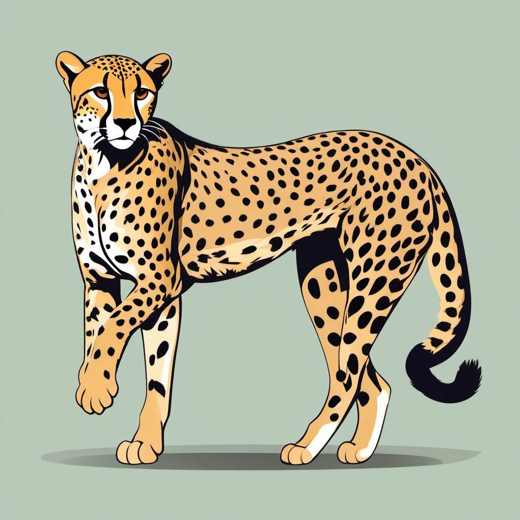 Cheetah clipart - Fastest land animal known for sprinting, ,vector color clipart,minimal