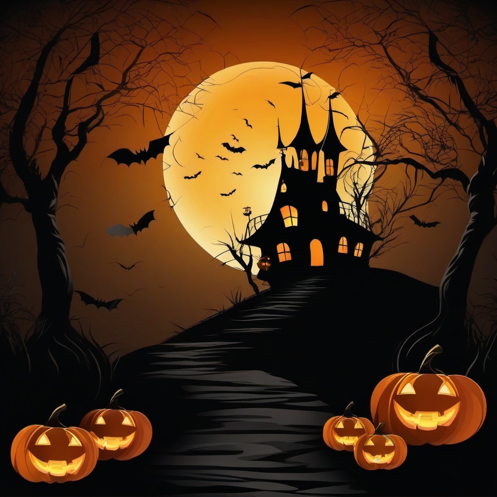 Halloween Night Backgrounds Setting the Scene for a Haunting Halloween Celebration  intricate patterns, colors, wallpaper style