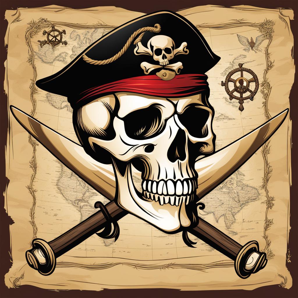 skull clipart: adorning a pirate's treasure map. 