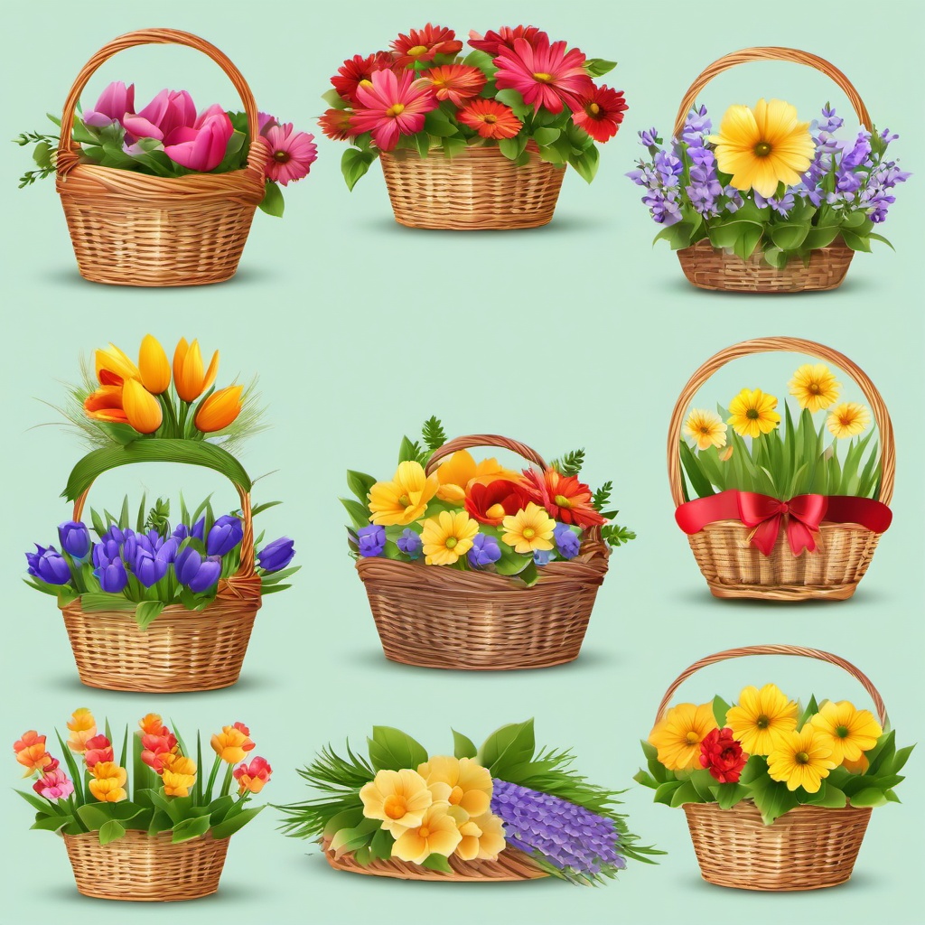 Spring Flower clipart - flower basket arrangement  clipart