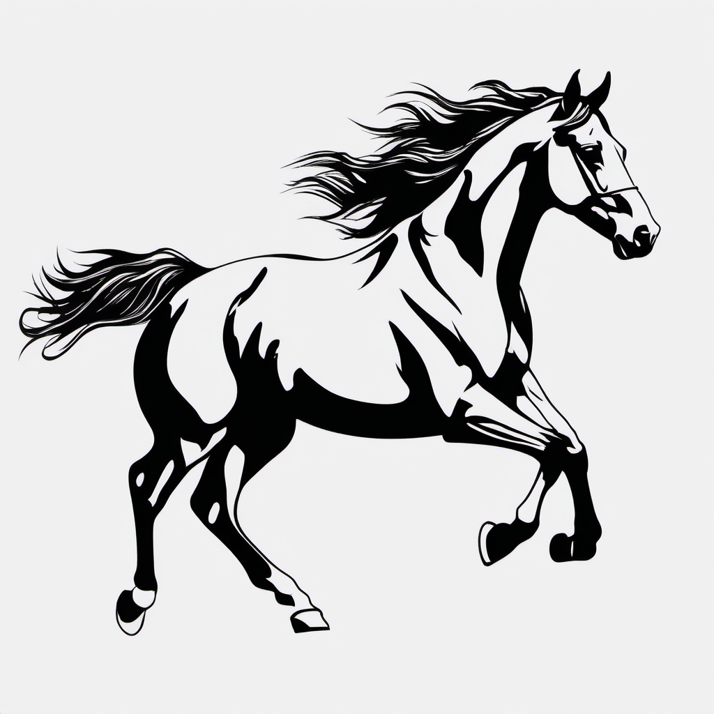 simple running horse tattoo  simple tattoo,minimalist,white background