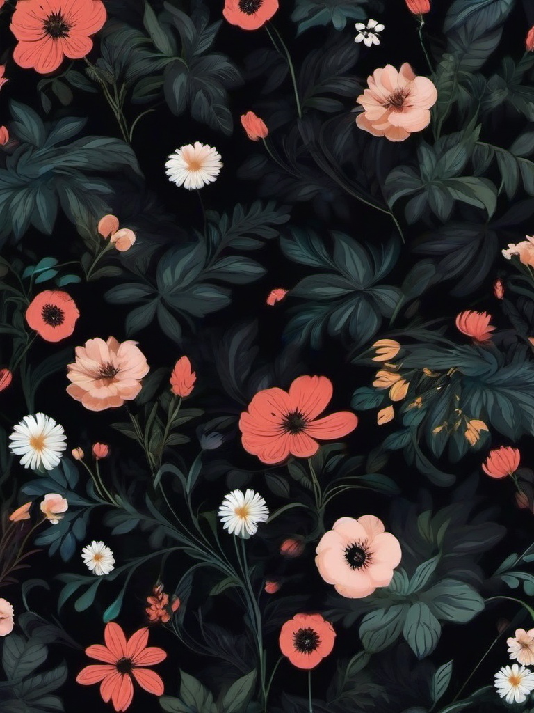 Wallpaper Dark Floral  ,mobile iphone background wallpaper