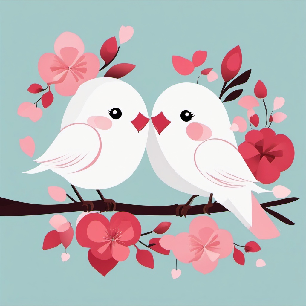 Wedding Love Birds clipart - Love birds as a symbol of love, ,vector color clipart,minimal