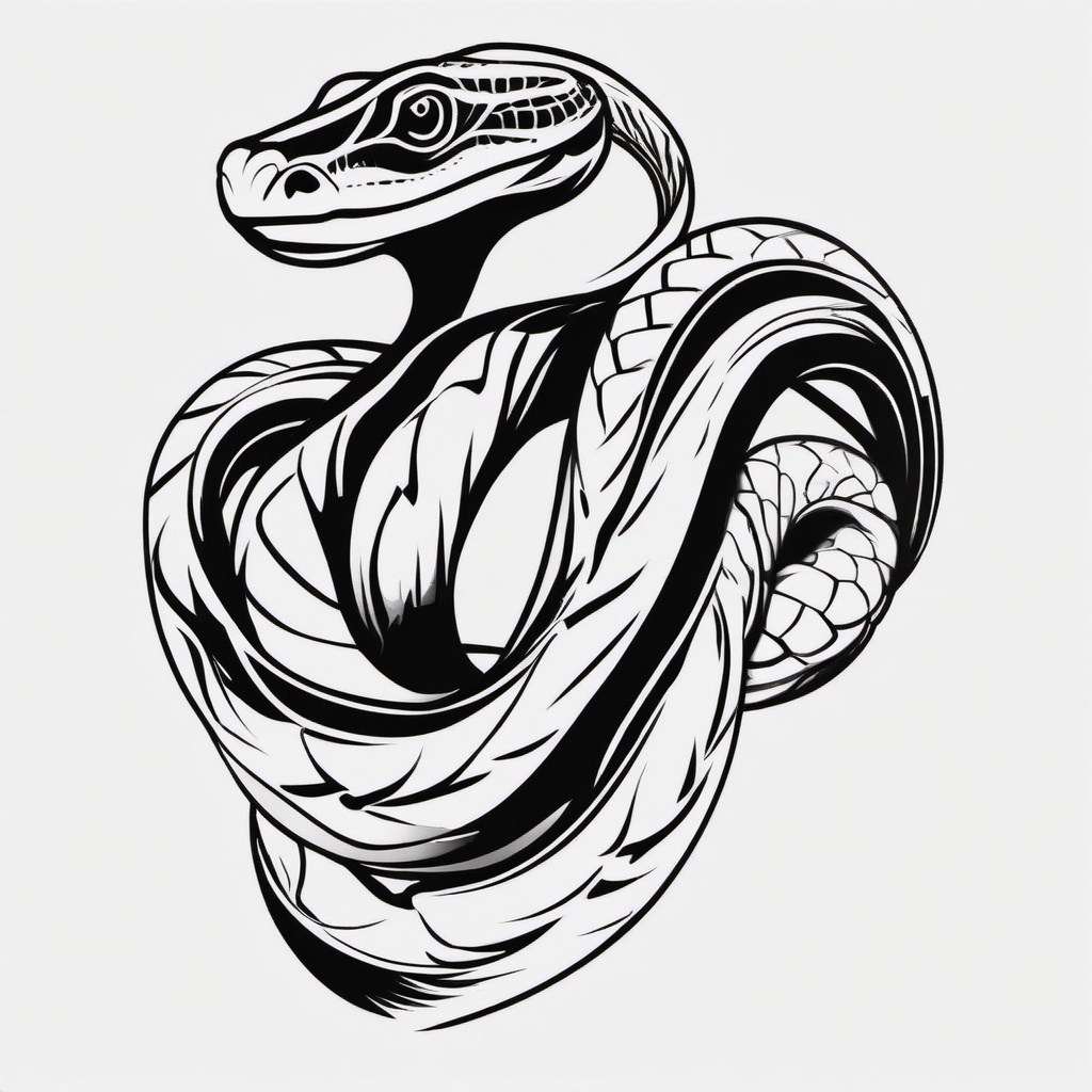 Boa Constrictor Tattoo - Tattoo featuring the boa constrictor snake.  simple vector tattoo,minimalist,white background