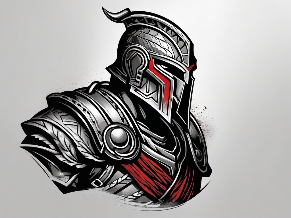 God of War Ares Tattoo - A tattoo capturing the essence of Ares, the god of war, from 'God of War.'  simple color tattoo design,white background