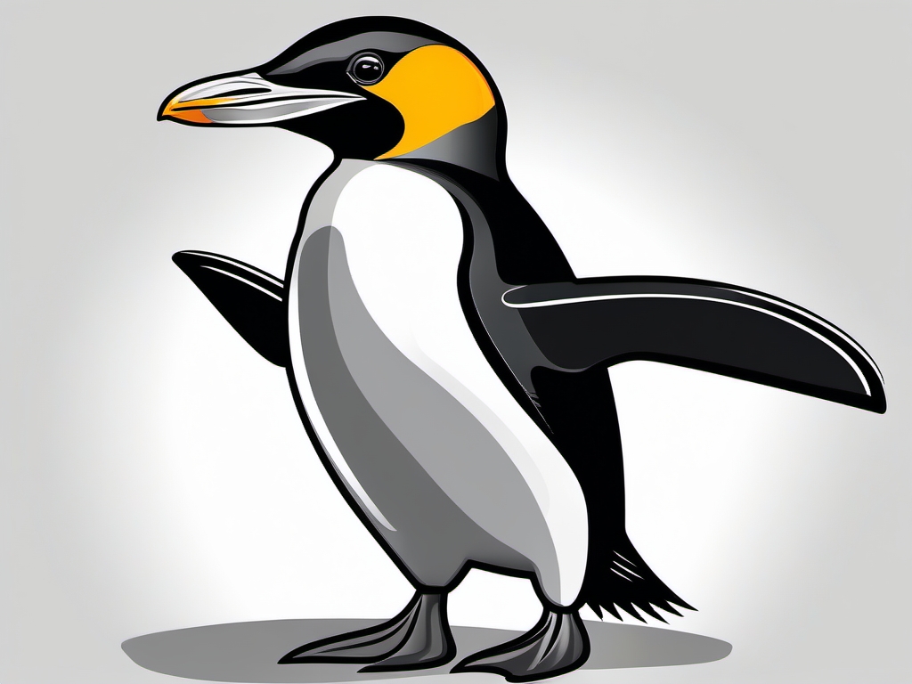 Macaroni penguin - Discover the playful and distinctive appearance of Macaroni penguins in artistic renderings.  color vector clipart