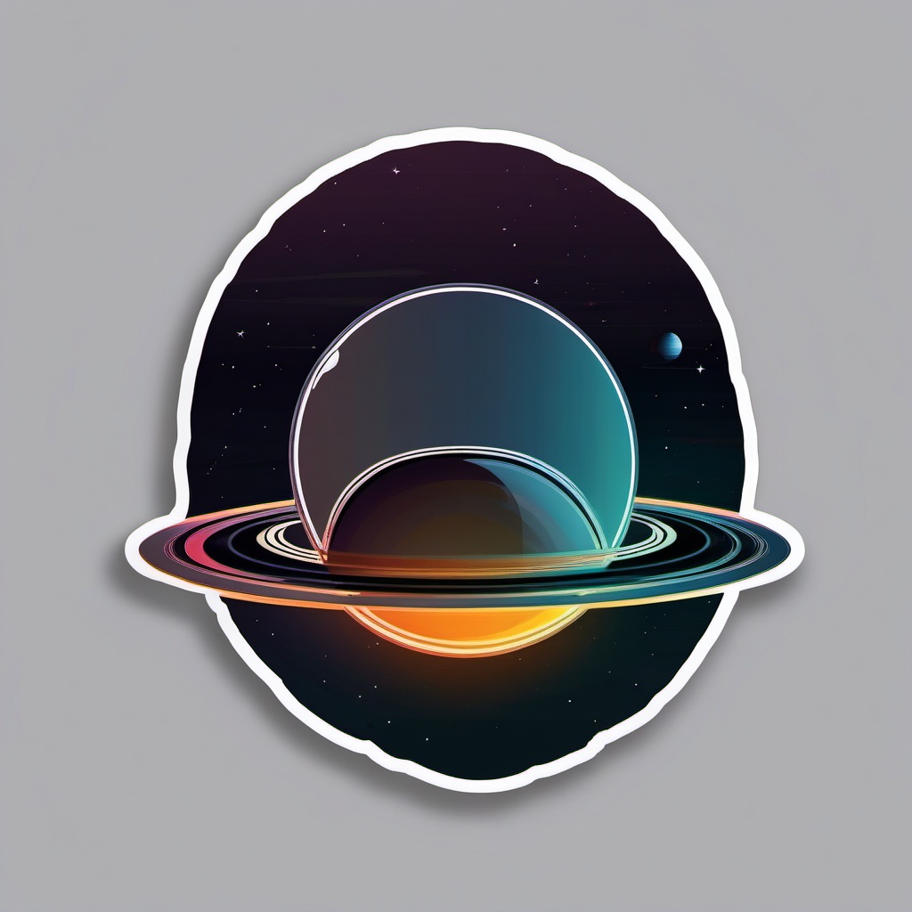 Saturn's Rings Sticker - Close-up of the majestic rings of Saturn, ,vector color sticker art,minimal