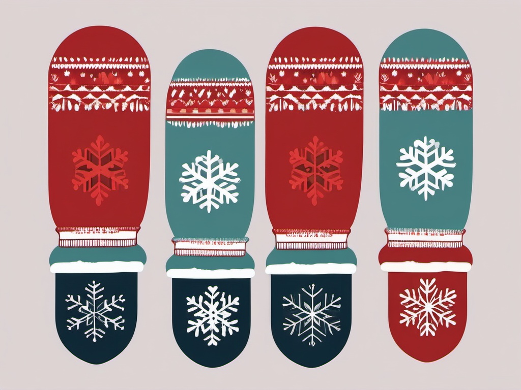 Winter Mittens clipart - Cozy mittens to keep hands warm, ,vector color clipart,minimal