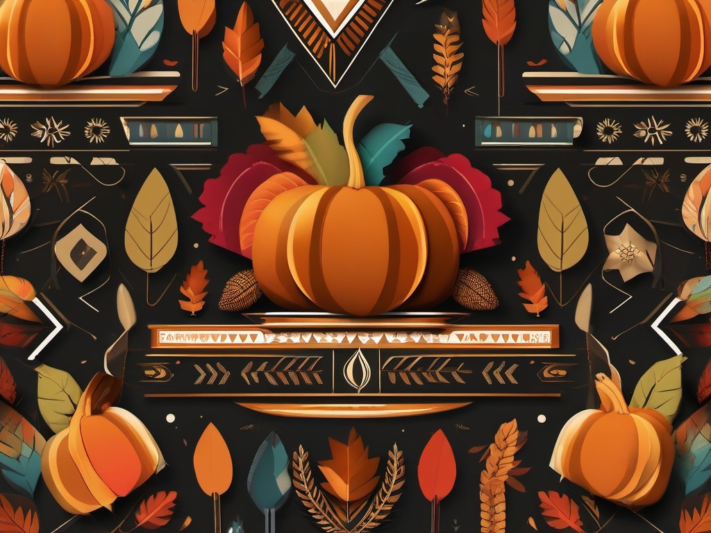 Thanksgiving Wallpaper-A bold, graphic Thanksgiving design, with striking typography and geometric patterns.  aesthetic background wallpaper