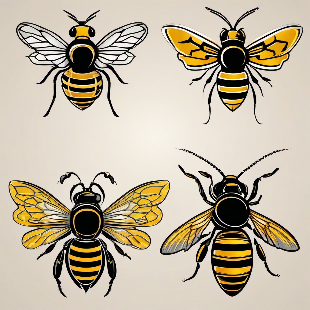 2 bee tattoo  vector tattoo design