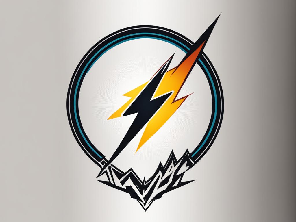 lightning bolt tattoo minimalist color design 