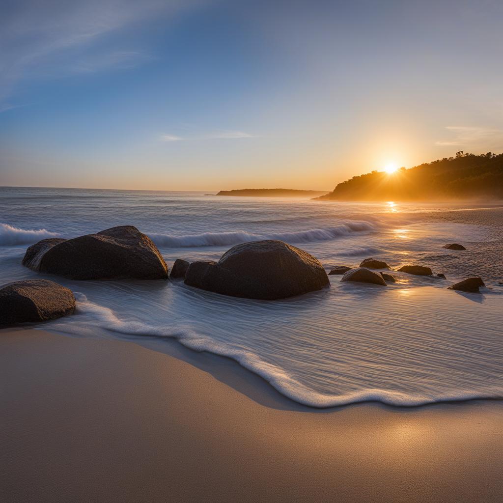 relax on a beach where the sand is quicksilver and shimmers like liquid metal at quicksilver beach. 