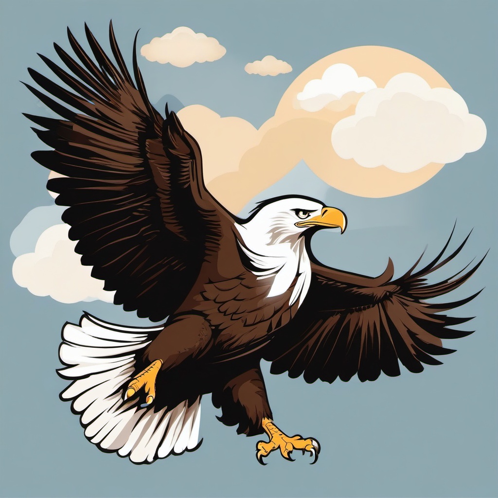 Eagle clipart - eagle soaring above the clouds  