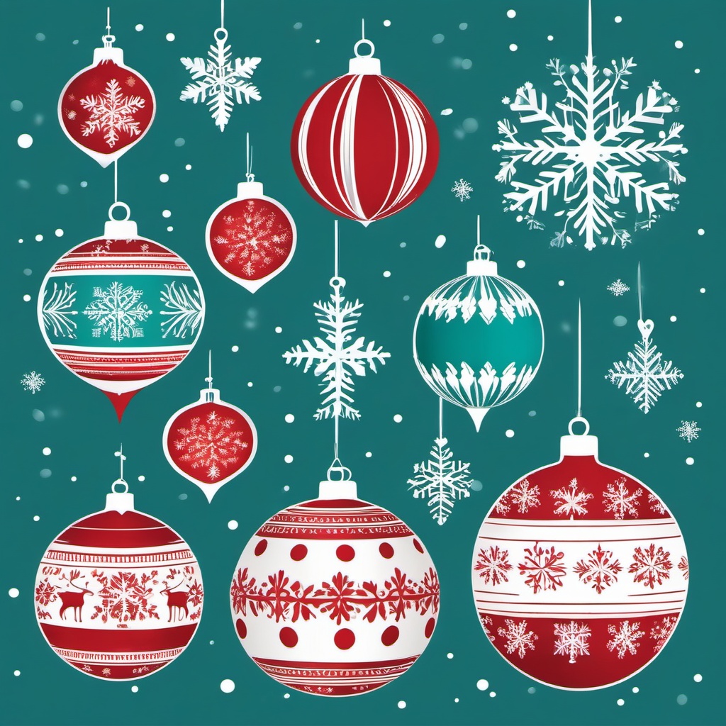 Ornament Christmas Clipart,Designing a winter wonderland with ornament Christmas clipart  simple, 2d flat